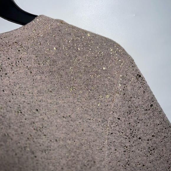 Ruby Rd. Shirt Women’s Medium Brown Long Sleeve Polyester Blend Gold Flecked - Picture 10 of 13